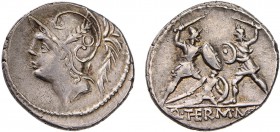 Roman - Republic - Q. Minicius M.f. Thermus
Denarius, 103 BC, Q THERM M F, RCV 197, RSC Minucia 19, 3.85g, Almost Extremely Fine