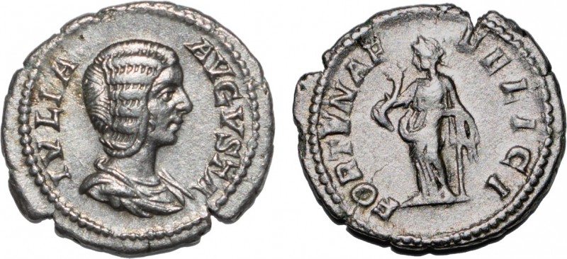 Roman - Julia Domna (under Septimius Severus)
Denarius, FORTVNAE FELICI, RCV 65...