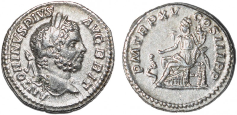 Roman - Caracalla (198-217)
Denarius, P M TR P XV COS III P P, RCV 6826, RIC 19...