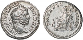 Roman - Caracalla (198-217)
Denarius, P M TR P XV COS III P P, RCV 6826, RIC 196, RSC 206 (Rome, 212), 3.21g, Extremely Fine
