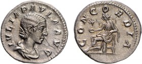Roman - Julia Paula
Denarius, CONCORDIA, Rare, RCV 7655, RIC 211, RSC 6a (Rome, 220), 3.78g, Choice Extremely Fine