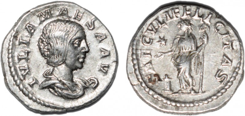 Roman - Julia Maesa
Denarius, SAECVLI FELICITAS, RIC 272 (Rome, 220-222), 3.54g...