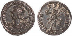 Roman - Probus (276-282)
Antoninianus, Billon, VIRTVS PROBI AVG, S (field), XXI (exergue), RCV 12071, RIC 810 (Siscia, 278 e 280), 4.02g, Extremely F...