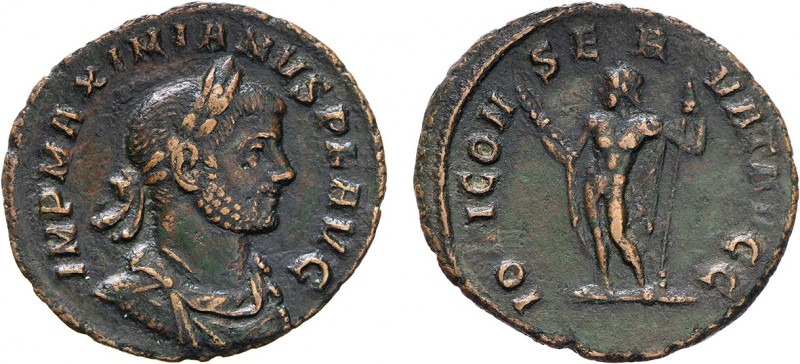 Roman - Maximian (286-305)
Bronze Reduced Sestertius or Asse, IO(V)I CONSERVAT ...