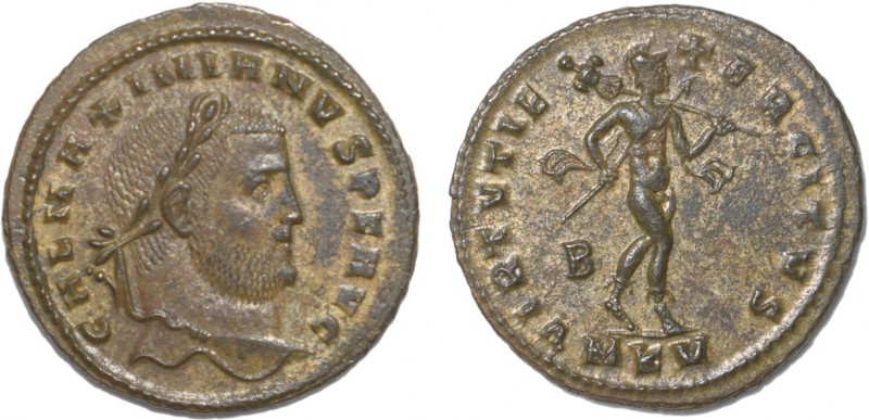 Roman - Galerius Maximian (305-311)
Follis, Billon, VIRTVTI EXERCITVS, MKV (exe...