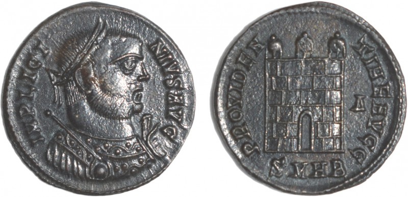 Roman - Licinius (308-324)
Follis, Billon, PROVIDEN TIAE AVGG, S HB (exergue), ...