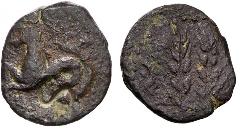 Ibero-Roman - Salacia
Triente, 150-50 BC, Alcácer do Sal, 2 ears of wheat and c...