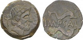 Ibero-Roman - Salacia
Asse, 50-20 BC, Alcácer do Sal, IMP SAL, Rare, G.02.01, Burgos 1641, 9.70g, Almost Extremely Fine