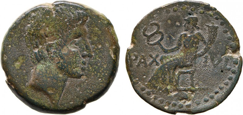 Ibero-Roman - Pax Iulia
Asse, Augustus (27 BC-14 AD), Beja, PAX IVL, Very Rare,...