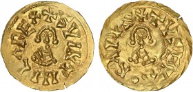Visigoth - Suintila (621-631)
Gold - Tremissis, Elvora, +SVINTHILA REX/+TVSELAORAIVS, Rare, CNV 326.1, 1.38g, Choice Very Fine
