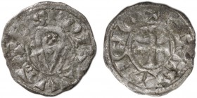 Portugal - D. Sancho I (1185-1211)
Dinheiro, "spades", PORTVGALIS/REX SANCIO, G.03.02, 0.51g, Very Fine