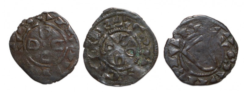 Portugal - D. Sancho II (1223-1248)
Lot (3 Coins) - Dinheiros - G.08.05, 0.62g;...