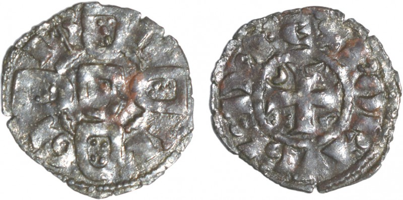 Portugal - D. Dinis I (1279-1325)
Dinheiro, .D.REX PORTVGL/II AL GA RB, Rare, G...