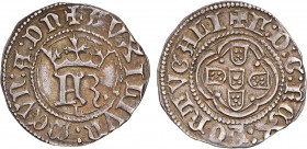 Portugal - D. Fernando I (1367-1383)
Silver - Meio Real, FR, L, Lisbon, Extremely Rare, G.85.02.a/a, 1.78g, Choice Extremely Fine