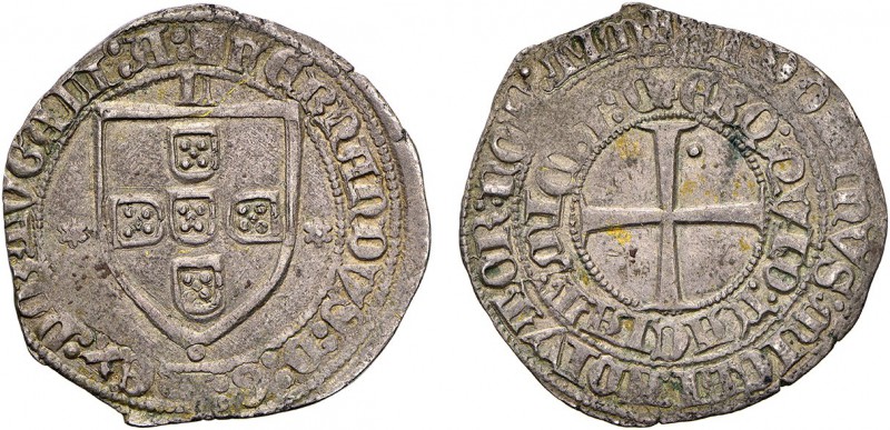 Portugal - D. Fernando I (1367-1383)
Tornês de Escudo, L, +SI:DOmInVS:michi:ADi...