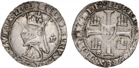 Portugal - D. Fernando I (1367-1383)
Barbuda, P, 3 points end of reverse legend, G.39.02.ag/g, 3.65g, Almost Very Fine