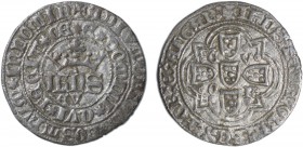 Portugal - D. João I (1385-1433)
Real de 10 Soldos, EV/EVOR, reverse legend separated by 2 stars, G.50.02, 2.81g, Choice Very Fine
