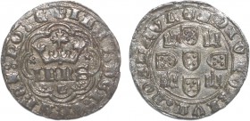Portugal - D. João I (1385-1433)
Real de Três e Meia Libras, L, monetary symbol on left and right, G.54.15, 2.32g, Choice Very Fine