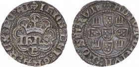 Portugal - D. João I (1385-1433)
Meio Real de 3 Libras e Meia, P, Porto, Rare, G.40.02, 1.11g, Almost Extremely Fine