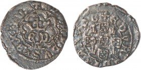 Portugal - D. Duarte I (1433-1438)
Real Preto, L, +EDVARDVSxRXxPOR/+EDVARDVSxRXxPO, G.02.03.var, 1.64g, Almost Very Fine