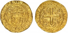 Portugal - D. Afonso V (1438-1481)
Gold - Cruzado, Lisbon, +CRVZATVS:ALFOnSVS:QVInTI/+ADIVTORIVm:nOSTRVm:In:NO, G.31.13, JS A5.6, 3.46g, Choice Very ...