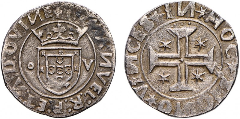 Portugal - D. Manuel I (1495-1521)
Silver - Tostão, o-V, defect on edge from 0h...