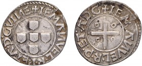 Portugal - D. Manuel I (1495-1521)
Silver - Meio Tostão, A:D:GVINE:/A:D:G:, "N" retrograde, reverse: point on each extremity of the cross, G.40.type,...