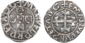 Portugal - D. Manuel I (1495-1521)
Silver - Meio Vintém, D:G:/D:G:, G.20.02.var, 0.93g, Almost Extremely Fine