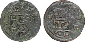 Portugal - D. Manuel I (1495-1521)
Ceitil, without castle, with arabic legend, crowned shield, varnished, Magro 4.1.1, 0.81g, Very Fine/Very Good