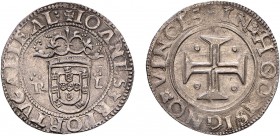 Portugal - D. João III (1521-1557)
Silver - Tostão, R-L (3 points on R and L), 2nd type, G.119.02, 9.64g, Almost Extremely Fine