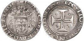 Portugal - D. João III (1521-1557)
Tostão, L-R (flower over L and R), Lisbon, G.124.02, 7.43g, Very Fine