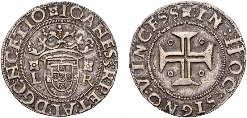 Portugal - D. João III (1521-1557)
Silver - Tostão, L-R (flower on L and R), 2n...