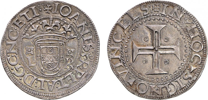 Portugal - D. João III (1521-1557)
Silver - Tostão, L-R (flower on L and R), Li...