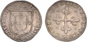 Portugal - D. João III (1521-1557)
Silver - Tostão, Lisbon, 3rd type, IOANNES.III.REX PORT.ET.ALG/+IN HOC SIGNO VINCES ("NN" retrograde), Rare, G.138...