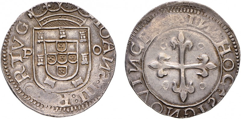 Portugal - D. João III (1521-1557)
Tostão, P-O, 3rd type, IOANS..PORTVG, off ce...