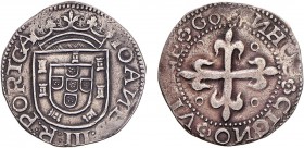 Portugal - D. João III (1521-1557)
Silver - Tostão, 3rd type, loose shield, G.148.04/148.01, 7.90g, Very Fine