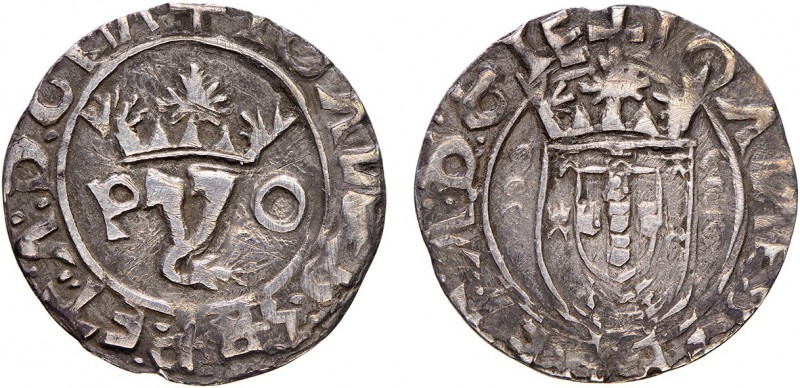 Portugal - D. João III (1521-1557)
Silver - Vintém, P-o, G.56.01, 1.56g, Very G...