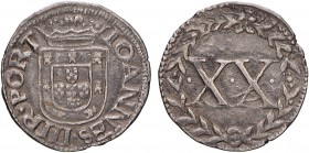 Portugal - D. João III (1521-1557)
Silver - Vintém, XX, 2nd type, IOANNES III R PORT, G.66.04, 1.57g, Choice Very Fine