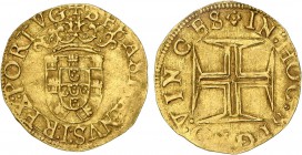 Portugal - D. Sebastião I (1557-1578)
Gold - 500 Reais, closed crown, +SEBASTIANVS:I:REX:PORTVG/IN:HOC:SIGNO:VIN CES, weak coinage at 3h, Very Rare, ...