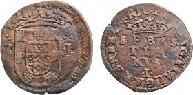 Portugal - D. Sebastião I (1557-1578)
3 Reais, 3-L (3 points on 3 and L, 3 and L sided by 1 point), G.19.01, 3.82g, Almost Extremely Fine