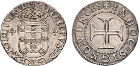 Portugal - D. Filipe I (1580-1598)
Silver - Tostão, Lisbon, shield flanked by points, G.15.01, 7.70g, Choice Extremely Fine
