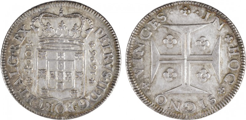 Portugal - D. Pedro II (1683-1706)
Cruzado Novo 1696, Rare, G.78.02, 15.83g, Ch...