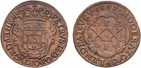 Angola - D. Pedro II (1683-1706)
XX Réis 1697, PPPP, G.03.05, 15.90g, Very Fine/Choice Very Fine