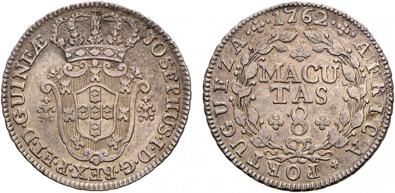 Angola - D. José I (1750-1777)
Silver - 8 Macutas 1762, G.12.01, 11.52g, Choice...