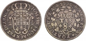 Angola - D. José I (1750-1777)
Silver - 8 Macutas 1770, G.12.03, 11.63g, Very Fine