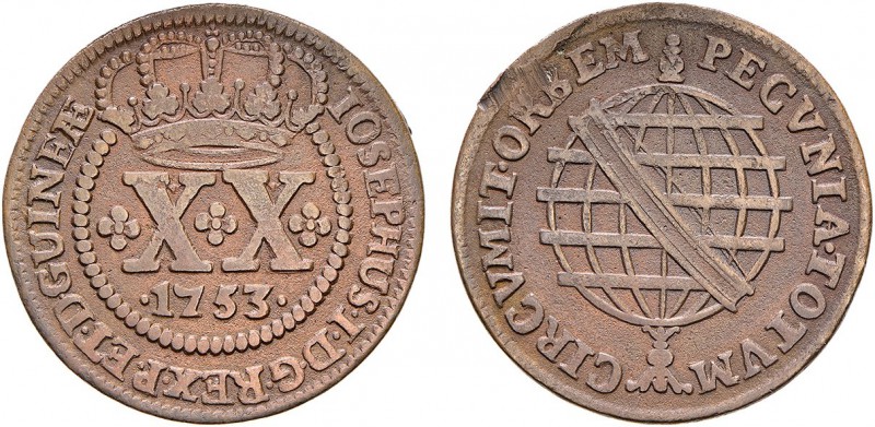 Angola - D. José I (1750-1777)
XX Réis 1753, G.03.02, 15.14g, Almost Extremely ...