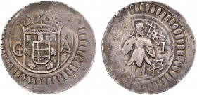 India - D. João IV (1640-1656)
Silver - Xerafim 1643, G-A, Goa, G.25.03, FV J4.04, KM.67, 11.07g, Almost Very Fine