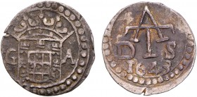 India - D. João IV (1640-1656)
Silver - Tanga 1643, G-A/D-S, Goa to Ceylon, G.11.03, FV J4.28, KM.10, 2.12g, Very Fine