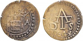 India - D. João IV (1640-1656)
Silver - Tanga 1643, G-A/D-S, Goa to Ceylon, G.11.03, FV J4.28, KM.10, 2.14g, Very Good