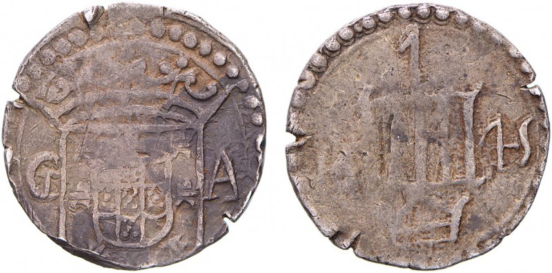 India - D. João IV (1640-1656)
Silver - Tanga 1645, G-A, Goa to Ceylon, Gridiro...